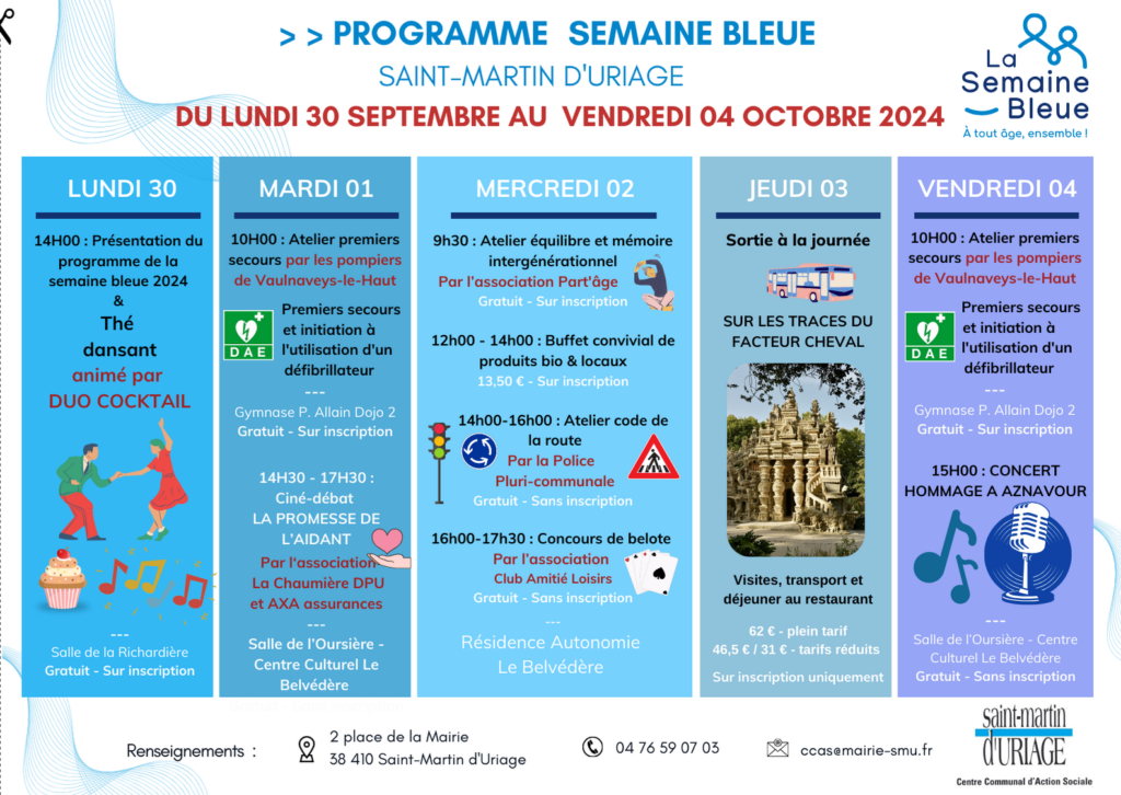 Programme semaine bleue 2024. 